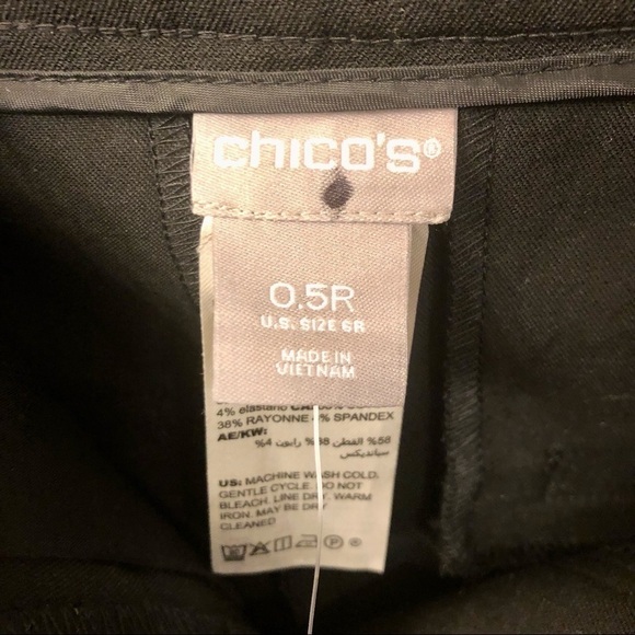NWT Chico’s Secret Stretch Straight Leg Black Pants Size 6 (Chico’s Sz 0.5) - Picture 7 of 12